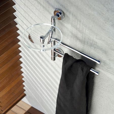 Bertocci Cinquecento Полотенцедержатель поворотный, двойной 23 см с мыльницей, цвет: хром, артикул 110 0535 0000