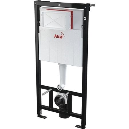 Комплект унитаза Duravit Architec 45720900A1 с инсталляцией Alcaplast Sadromodul AM101/1120+M71 с сиденьем Микролифт и клавишей смыва Хром, артикул 45720900A1+AM101/1120+M71