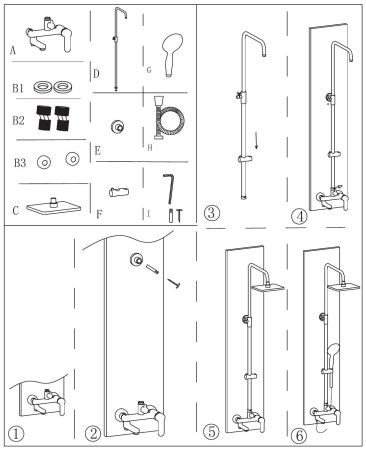 Душевая стойка Aquanet Passion S3 AF300-72-S-B, артикул AF300-72-S-B