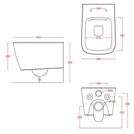 Artceram A16 Унитаз подвесной Rimless 36х52 см, цвет avio, артикул ASV003 38 00