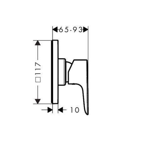 Смеситель для душа, Hansgrohe, Talis E, на 1 потребитель, тип открывания воды-однорычажный, тип регулирования воды-керамический картридж, монтаж-настенный встраиваемый, отверстия для монтажа-1, внутренняя часть-необходимо заказать, цвет-черный матовый, артикул 71764670