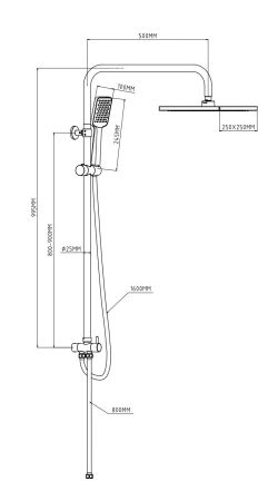 Душевая система, артикул: ST950SQ NEW, ESKO, артикул ST950SQ