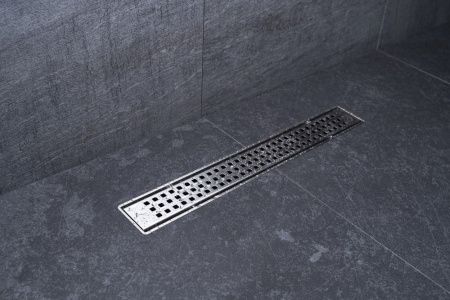 Душевой лоток, Bettoserb, Net Line, ширина, мм-120, длина, мм-650, высота, мм-105, монтаж-в пол, пропускная способность, л/сек-0,8, выход Ø50 мм, поворот базы 360, сифон-есть, материал сифона-полипропилен, опоры-есть, декоративная решетка-есть, перфорация