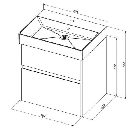 Тумба с раковиной Aquanet Бруклин 60 белый, артикул 00212596