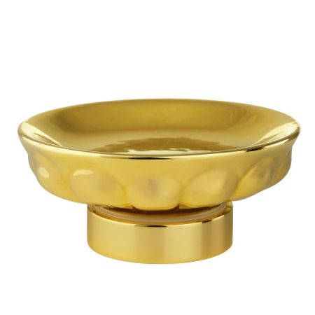 OLIVIA Mыльница настольная, керамика золото/золото, артикул 24655