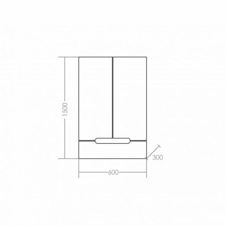 Шкаф подвесной "Лондон 600*900" 1 ящ. над стиральной машиной