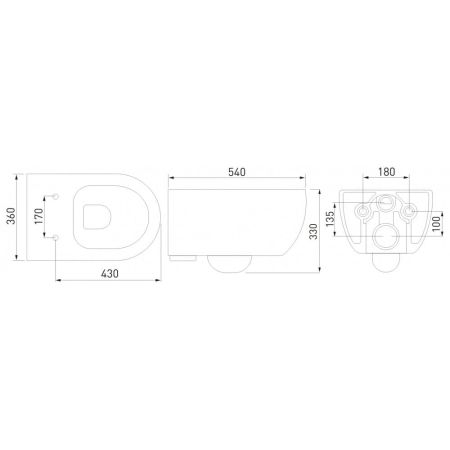 Комплект BERGES для монтажа  подвесного унитаза: инсталляция NOVUM525, кнопка L5 SoftTouch черная, унитаз EGO XL 54 см, сиденье дюропласт Toma SO, микролифт, быстросъем, артикул 043234