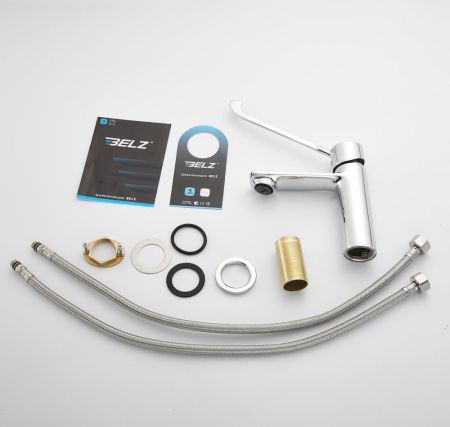 Смеситель для раковины с хирургической ручкой BELZ B10019, хром