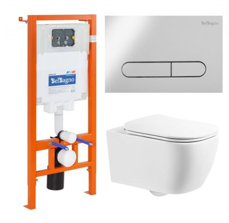 Комплект инсталляции BELBAGNO BB002-80 с унитазом GENOVA и клавишей смыва