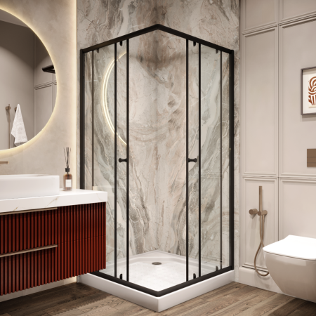 Уголок ZEQ911B душевой PARLY с поддоном