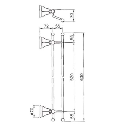 Nicolazzi Teide Полотенцедржатель двойной, цвет: хром, артикул 1498CR05