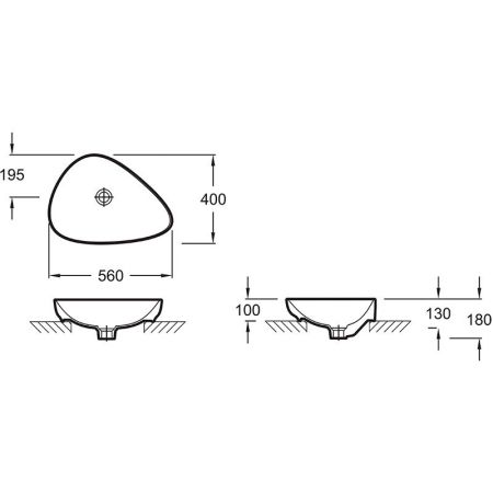 Раковина-чаша Jacob Delafon Nouvelle Vague 56 EVI002-MG2 Серая