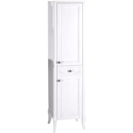 Шкаф пенал ASB-Woodline Салерно 40 Белый патина серебро, артикул 9700