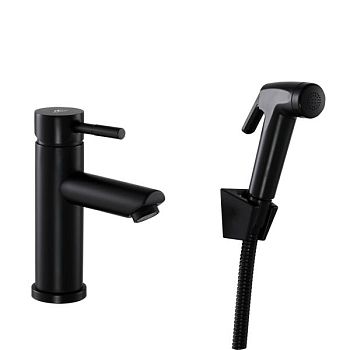 Смеситель для раковины с гигиеническим душем FASHUN A58101A-7, черный