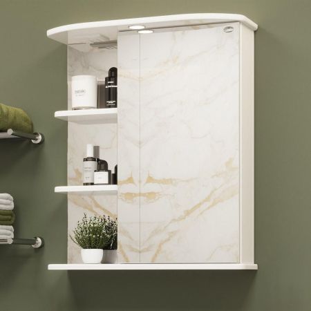 Шкаф-зеркало Onika Карина 55 белый, правый, с подсветкой, артикул 205513