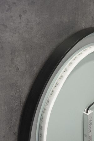 Xpertials OLEKR, зеркало 60 см, LED свет, вкл/выкл с диммером, профиль черный матовый, артикул 84354135-34057
