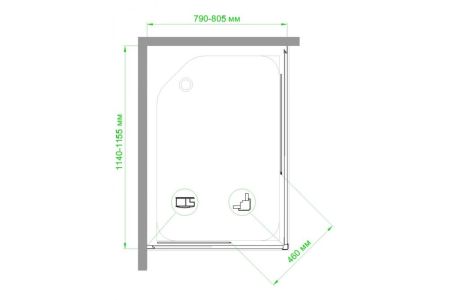 Душевой уголок Royal Bath RB HPD-C 115х80х200 (матовое), артикул RB8115HPD-C
