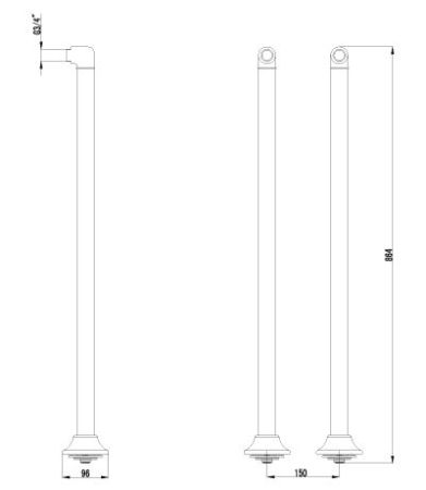 Комплект колонн Lemark LM8565B для установки смесителя на пол ванны, артикул LM8565B