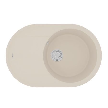 Кухонная мойка Lemark LACHA 760 врезная овальная с крылом из кварцгранита цвет: Шампань  (9910060), артикул 9910060