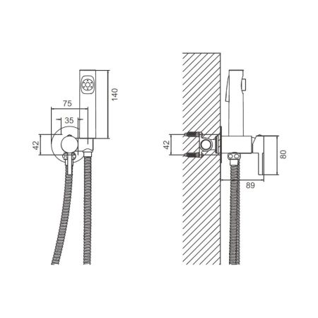 Гигиенический душ со смесителем BELZ B55804-5, брашированное золото, артикул B55804-5