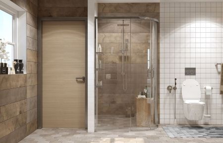 Душевой уголок Ambassador Queen 11011103R-ST1, полукруглый, линейный трап, 120х80, артикул 11011103R-ST1