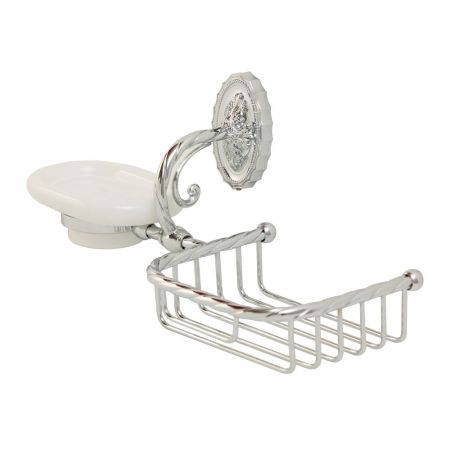 EDERA Мыльница с корзинкой настенная, керамика/хром, артикул 16921