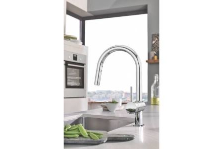 Смеситель для кухни GROHE Minta с выдвижным изливом, хром (32321002), артикул 32321002