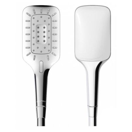 Ручной душ, Laufen, MYCITY120, размер душевого диска, мм-120*87, форма-прямоугольная, количество режимов-3, тип струи-дождь, массаж, дождь и массаж, материал-латунь, цвет-хром/белый