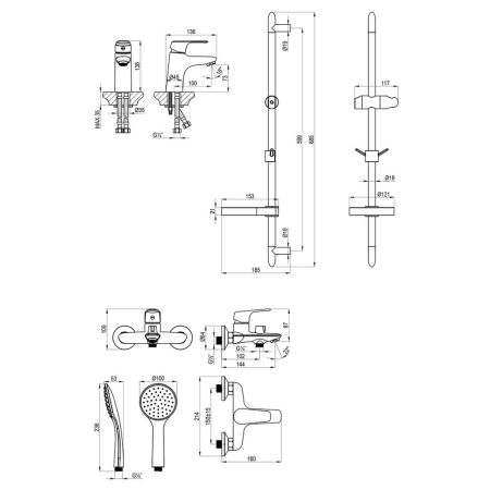 Комплект для ванны и душа Lemark SET "3 в 1" (LM7304C), артикул LM7304C
