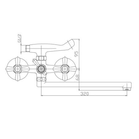 Смеситель для ванны Haiba HB2125, хром, артикул HB2125