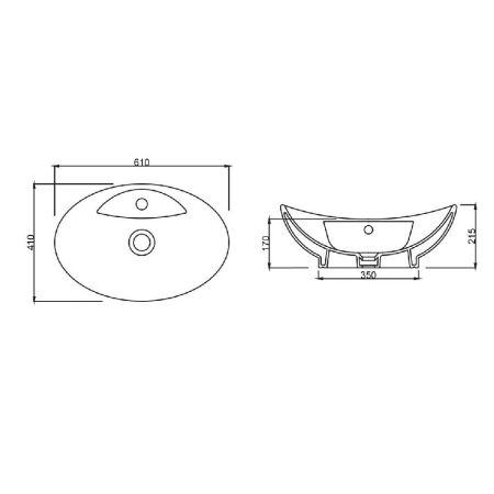 Умывальник GURAL Top 60х40 накладной