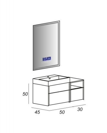 Мебель для ванной CEZARES SPACE, артикул 55031