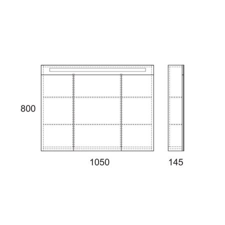 Зеркальный шкаф HELLA Cristal 105 c LED подсветкой