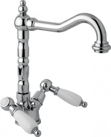 Смеситель Для Раковины CEZARES First Хром (ручки Белые) Opadiris