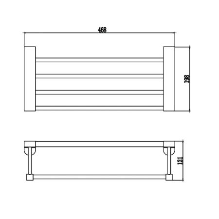 Полка для полотенец Savol S-507344, хром, артикул S-507344