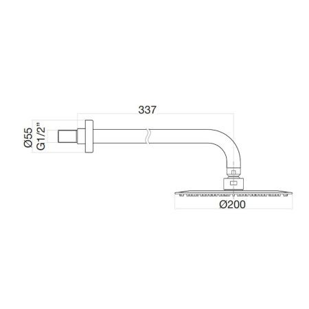 Верхний душ ультратонкий с кронштейном Fiore 30NN8630, черный, артикул 30NN8630