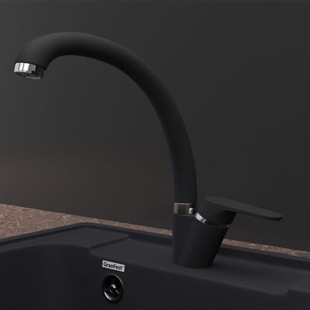 Смеситель для кухни GranFest Z-3323, черный