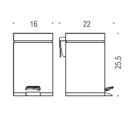 Colombo Black&White Ведро с крышкой и педалью, 3л.,сталь , цвет: чёрный матовый, артикул B9210.NM