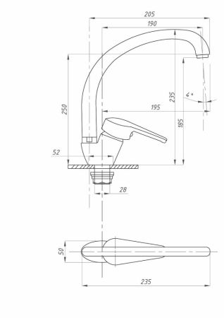 Смеситель для кухни FAUZT FZs-863-131 тип См-МОЦБА, артикул FZs-863-131