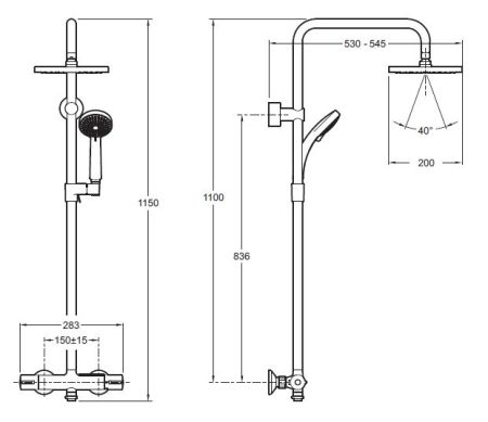 Душевая система JACOB DELAFON JULY E5523-CP (хром, металл/пластик), шт, артикул E5523-CP