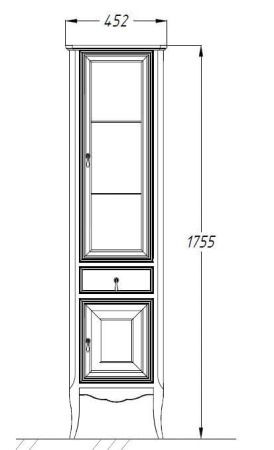 Пенал Лоренцо правый Opadiris Белый матовый, артикул 