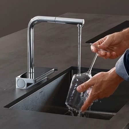 HG AqunoAquno Select M81 Кухонный смеситель однорычажный, 250, с вытяжным душем 2jet, хром, артикул 73836000