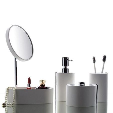 BERTOCCI Easy Стакан настольный, цвет белый матовый/хром, артикул 130 0930 0000