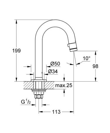 Вентиль для раковины GROHE Universal, без функции смесителя C-излив, хром (20201000) Вентиль для раковины GROHE Universal, без функции смесителя C-излив, хром (20201000)