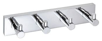 Вешалка-планка Beta с 4-мя крючками 250x55x50мм, хром