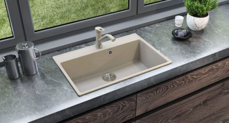 Кухонная мойка Ulgran Quartz Forte 760-02, лен, артикул Forte 760-02