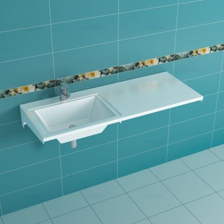 Раковина Санта Лидер 120,2x48,2 см над стиральной машиной, без кронштейнов, левая (900104)