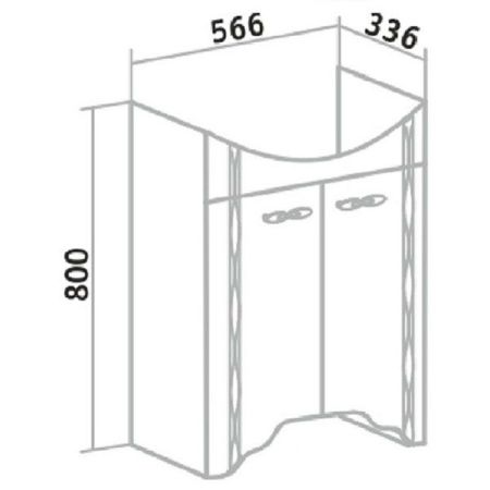 Тумба под раковину Runo Лотос 60 4620750026585 Белая