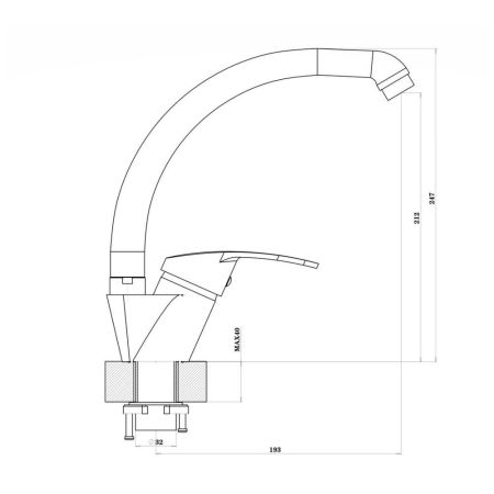 Смеситель для кухни Florentina МИРА 313.38H.1123.107, песочный