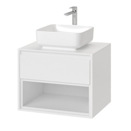 Тумба под накладную раковину EXCELLENT Tuto 60 см (белый/белый), 1 ящик, артикул MLEX.0102.600.WHWH